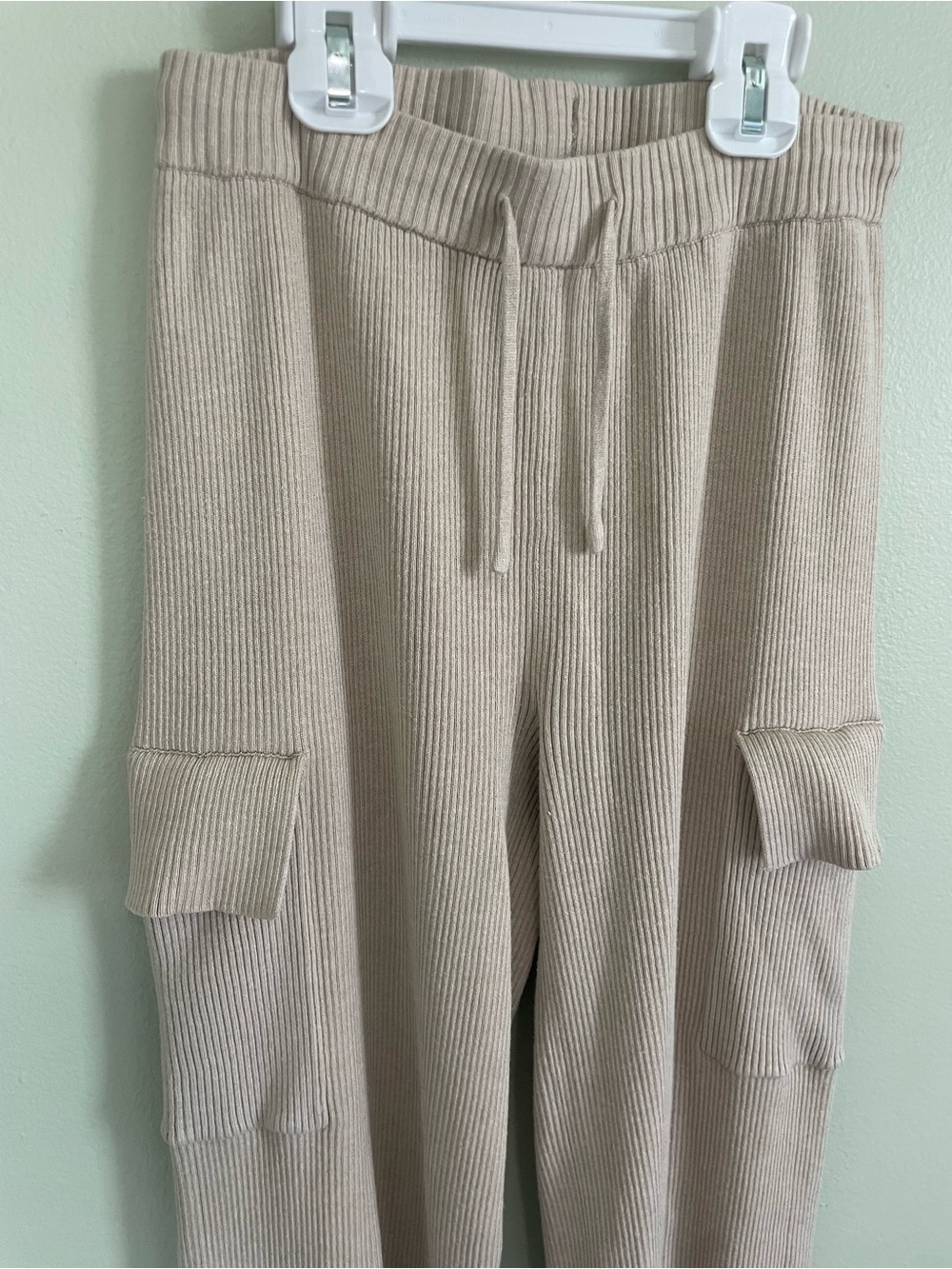 Pink Rose Ribbed Wide-Leg Cargo Lounge Pants Clean girl Vanilla Girl Cozy - Picture 6 of 9